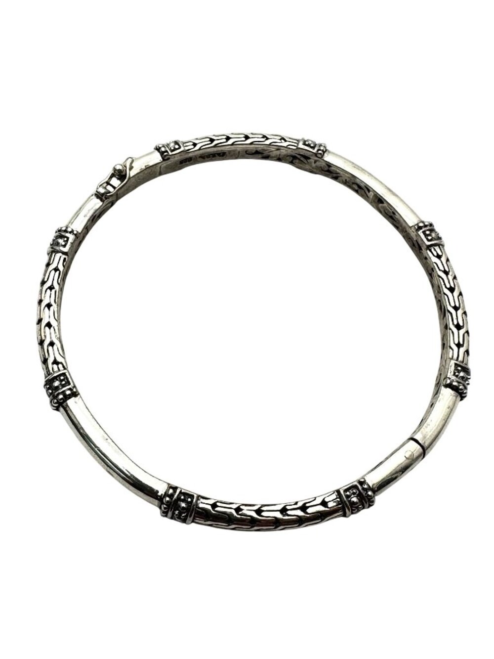 JTV Artisan Sterling Silver Filigree Bangle Bracelet 7 3/4 Inch 22 Grams